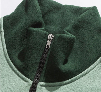 Mint Green Turtleneck Fleece Sweater