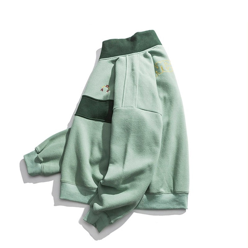 Mint Green Turtleneck Fleece Sweater