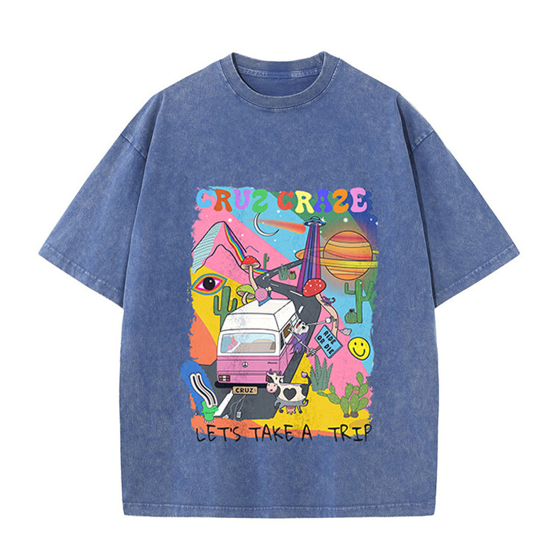 'Take A Trip' Tie-Dye Cotton T-shirt