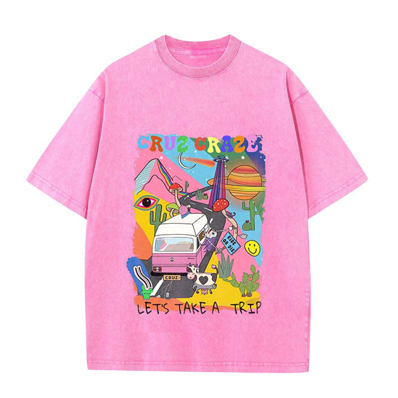 'Take A Trip' Tie-Dye Cotton T-shirt